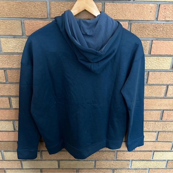 Nobull Blue Fleece Long Sleeve Logo Pullover Hoodie Sweatshirt Size Small NWT